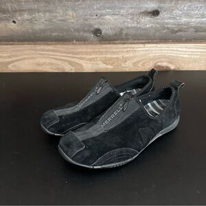 Merrell Barrado Women’s 9.5 Suede Leather Zippered Trail Sneakers Shoes Black